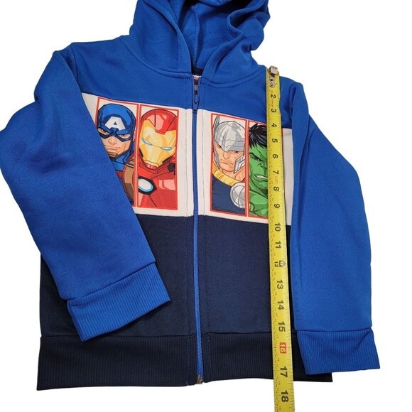 Marvel Avengers Boys Two-Piece Zipper Hoodie & Jogger Pants Set Blue - Size 5 - Picture 8 of 14